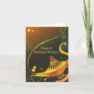 Genie's Lamp Birthday Wishes Card