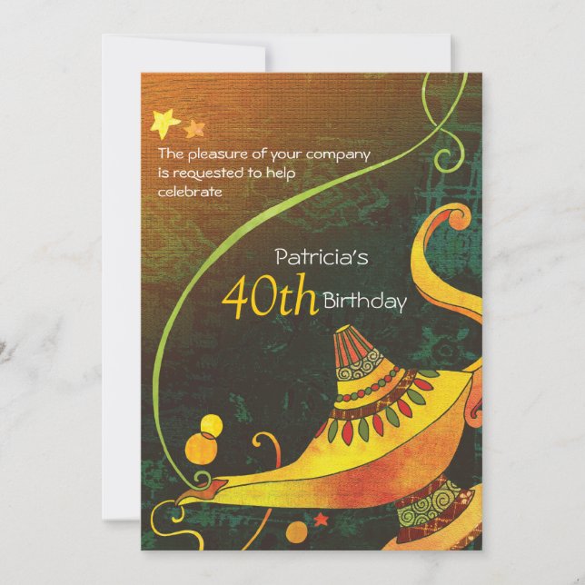 Genie's Lamp Magical Birthday Party Invitation (Front)