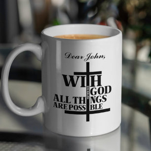 Genisis 50:20 Matthew 19:26 Scripture Quote Coffee Mug