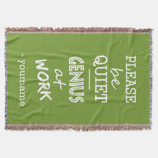 Genius at Work custom colour throw blanket (Front)