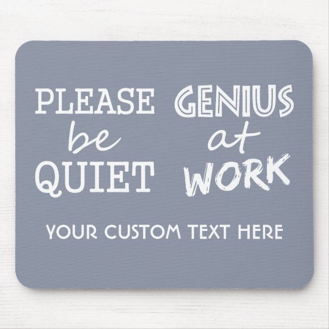 Genius at Work custom monogram & colour mousepad (Front)