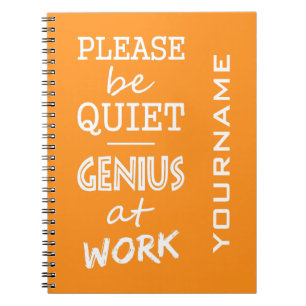 Genius at Work custom monogram & colour notebook