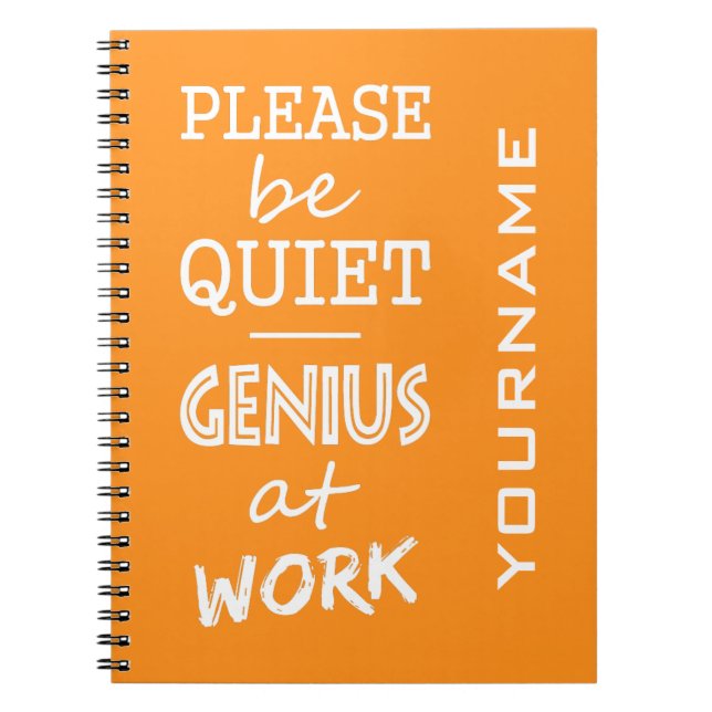Genius at Work custom monogram & colour notebook (Front)
