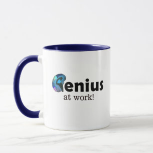 Genius at work, Customizable Text Office Mug