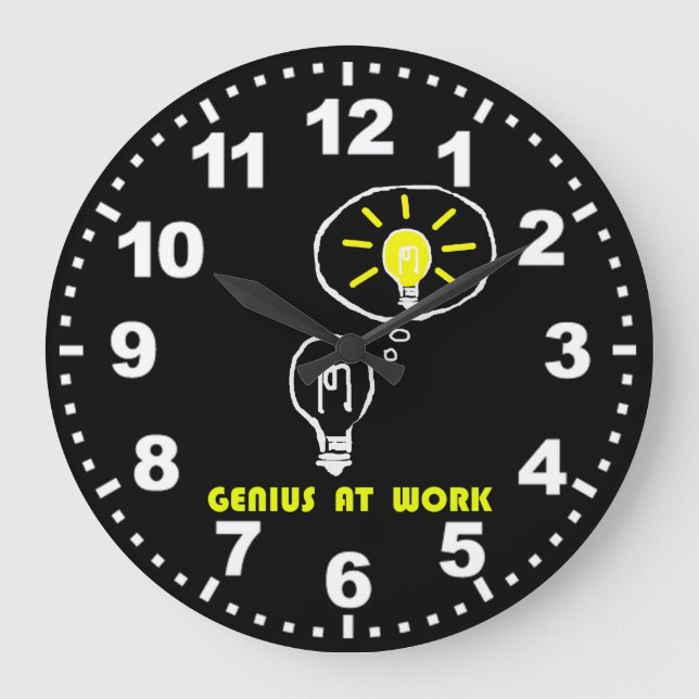 Genius at work large clock (Front)