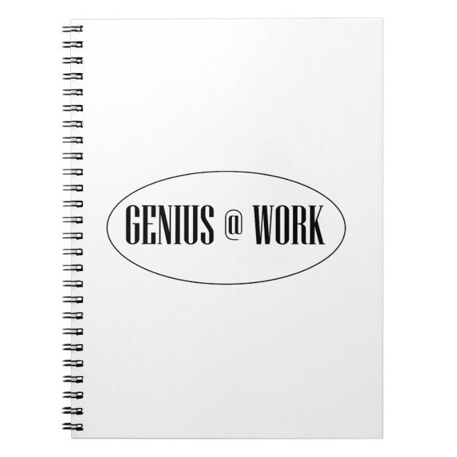 Genius At Work Logo Spiral Notebook (Front)