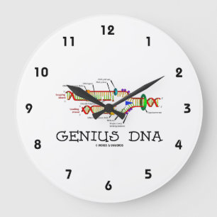 Genius DNA Molecular Biology Humour Large Clock