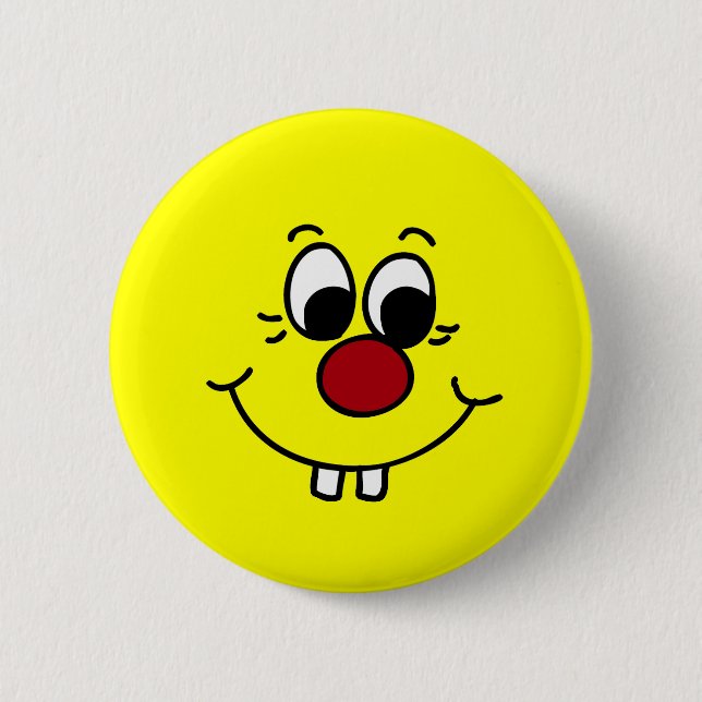 Genius Face Grumpey 6 Cm Round Badge (Front)