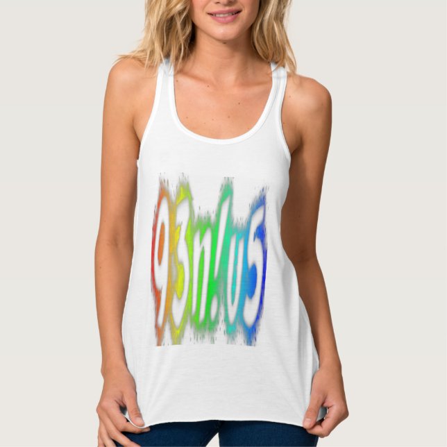 Genius Funny Typography Bright Rainbow Colours Singlet (Front)