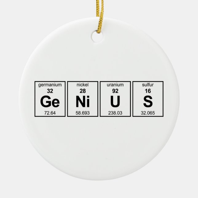 GeNiUS Periodic Table Ceramic Tree Decoration (Front)
