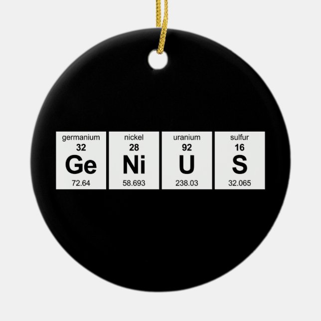 GeNiUS Periodic Table Ceramic Tree Decoration (Front)