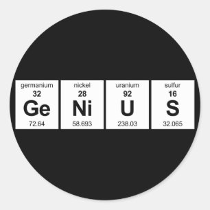 GeNiUS Periodic Table Classic Round Sticker
