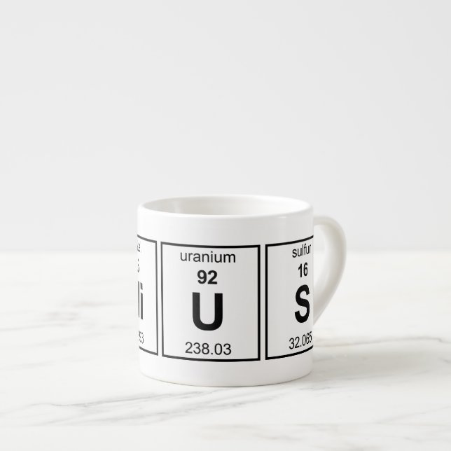 GeNiUS Periodic Table Espresso Cup (Front Right)