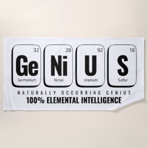 GENiUS Periodic Table - Funny Science Design Beach Towel