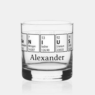 Genius Periodic Table Graduation Gift Whiskey Glass