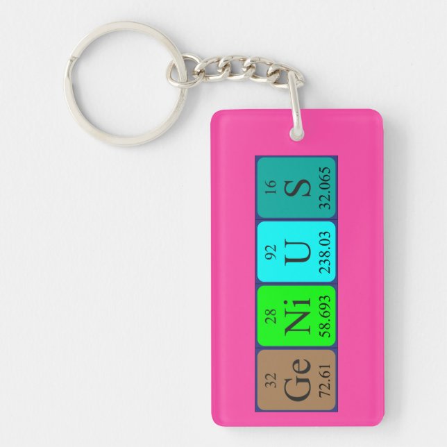 Genius periodic table name keyring (Front)