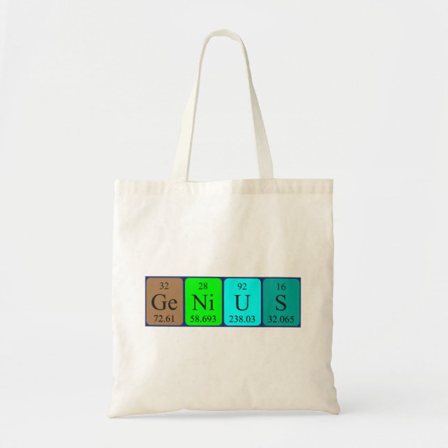 Genius periodic table name tote bag (Front)