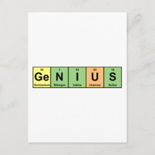 Genius - Periodic Table of Elements Products Postcard