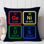 Genius Periodic Table Of Elements Science Decor Cushion<br><div class="desc">Beautiful modern decorative accent throw pillow. Perfect for the couch or the bed. Cute home decor for any room. Choose your own shape: square,  rectangle,  lumbar or round.</div>