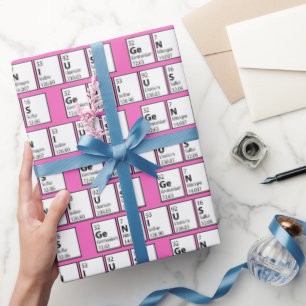 Genius Periodic Table Science Geek Nerd Wrapping Paper