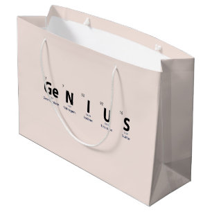 'Genius' Periodic Table - Soft Blush Beige Large Gift Bag