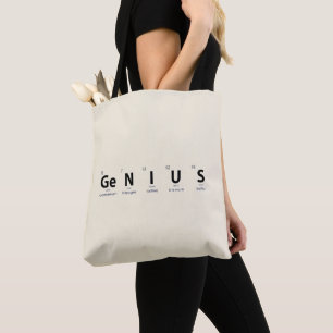 'Genius' Periodic Table - Soft Ivory Minimalist Tote Bag