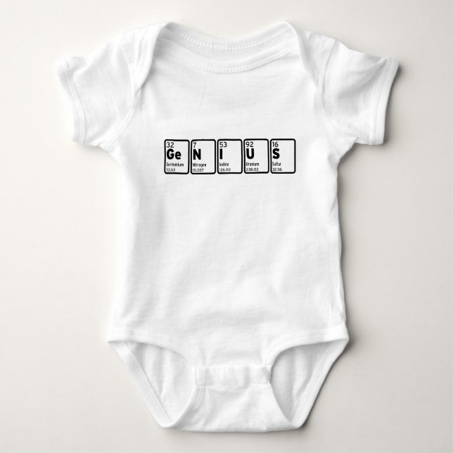 GENIUS Periotic Table Baby Bodysuit (Front)