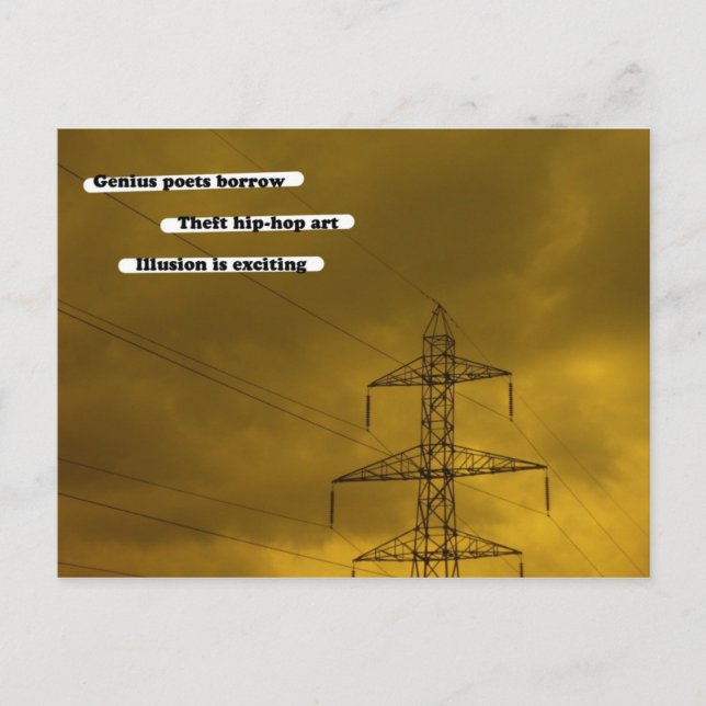 Genius poets borrow postcard (Front)