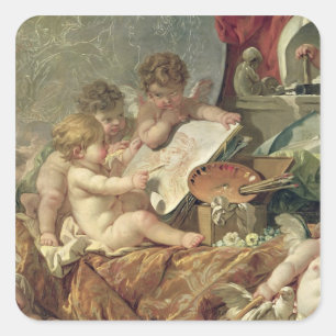 Genius Teaching the Arts, 1761 Square Sticker