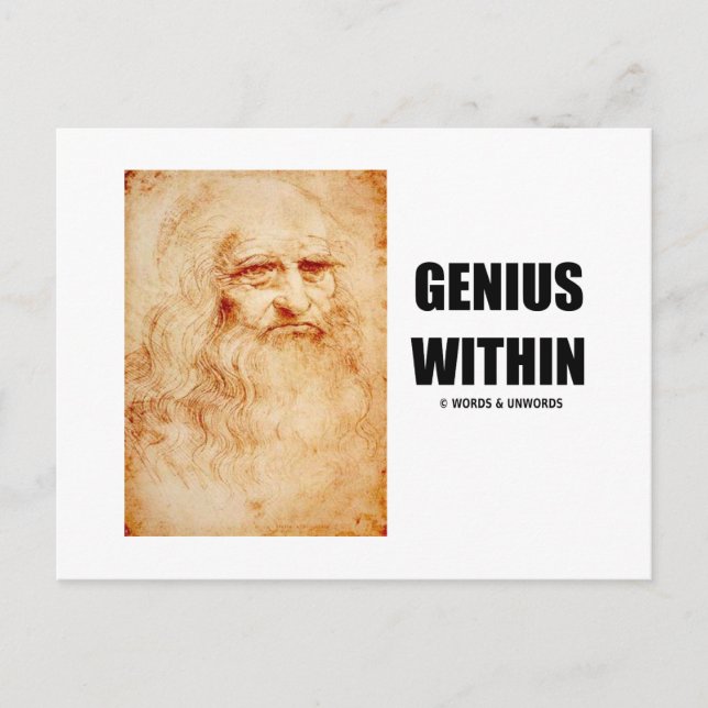 Genius Within (Leonardo da Vinci Self-Portrait) Postcard (Front)