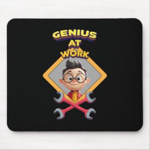genius work funny geek repair computer animation c mouse pad