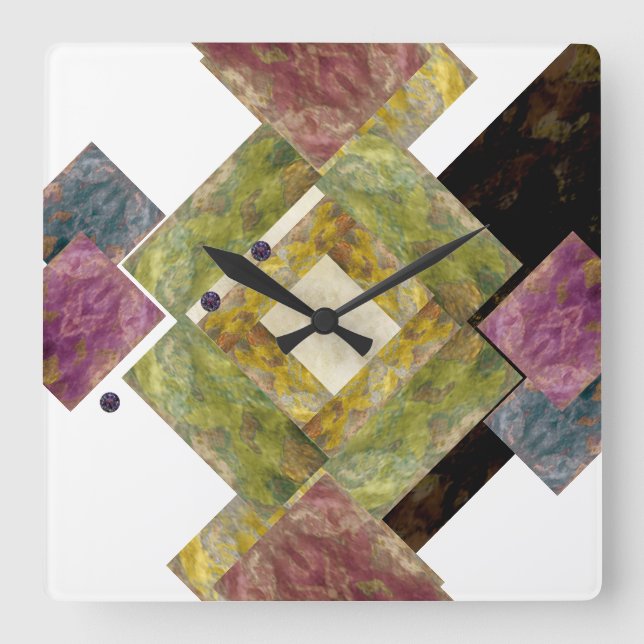 Genji 磁器プレート square wall clock (Front)