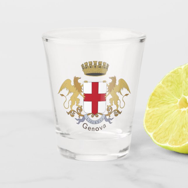 Genoa coat of arms shot glass (Front)