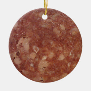 Genoa Salami Texture Ceramic Tree Decoration