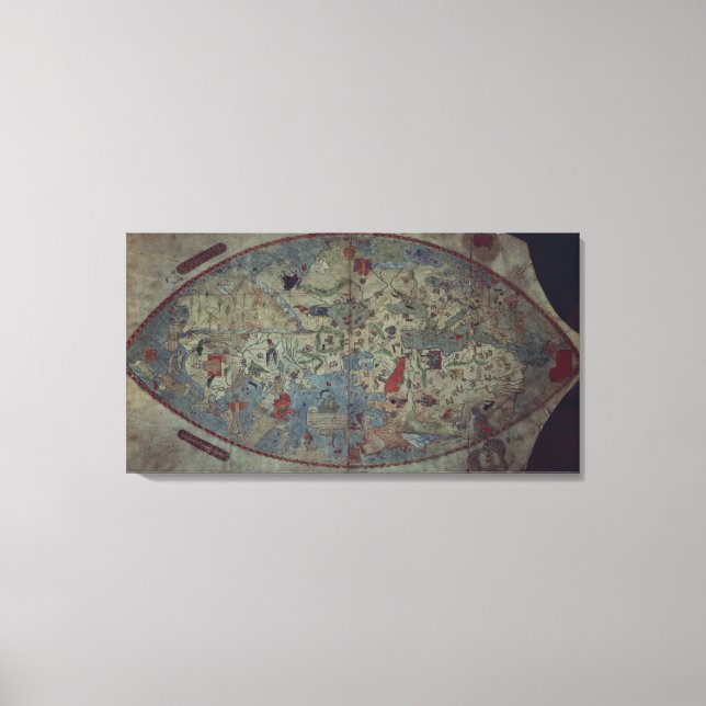 Genoese world map, designed by Toscanelli Canvas Print (Front)