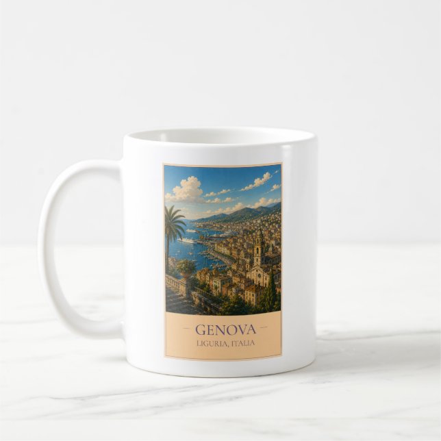 Genova, Italy – Vintage Travel Mug (Left)
