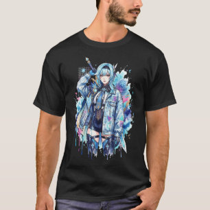 Genshin Impact Eula Vaporwave Neon Japanese Text O T-Shirt