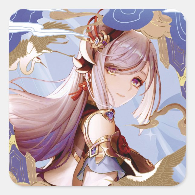 Genshin Impact Shenhe Square Sticker (Front)