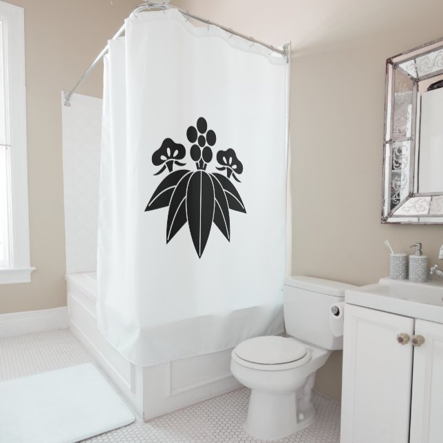 Gentian-style pine bamboo ume shower curtain (In Situ)