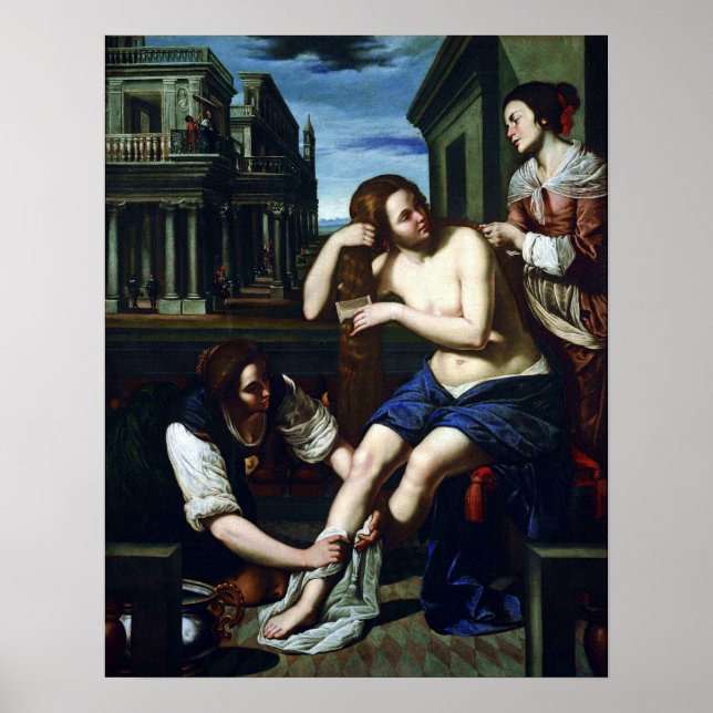 Gentileschi - Bathsheba At Her Bath 1638 Poster (Front)