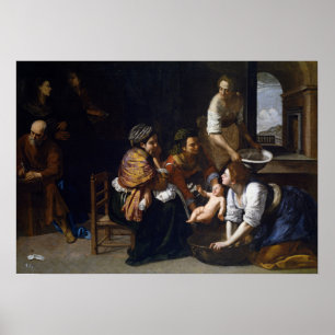 Gentileschi - Birth Of Saint John The Baptist Poster