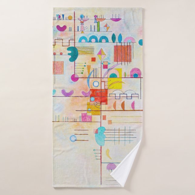 Gentle Accent, Wassily Kandinsky Bath Towel (Bath Towel)