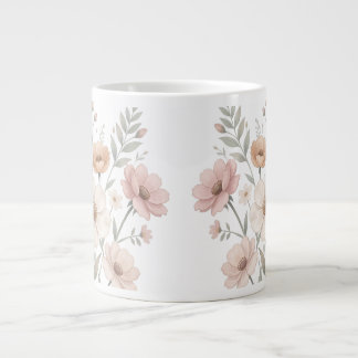 Gentle Anemone Bouquet Watercolor Softness Large Coffee Mug