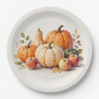 Gentle Autumn Harvest Paper Plate