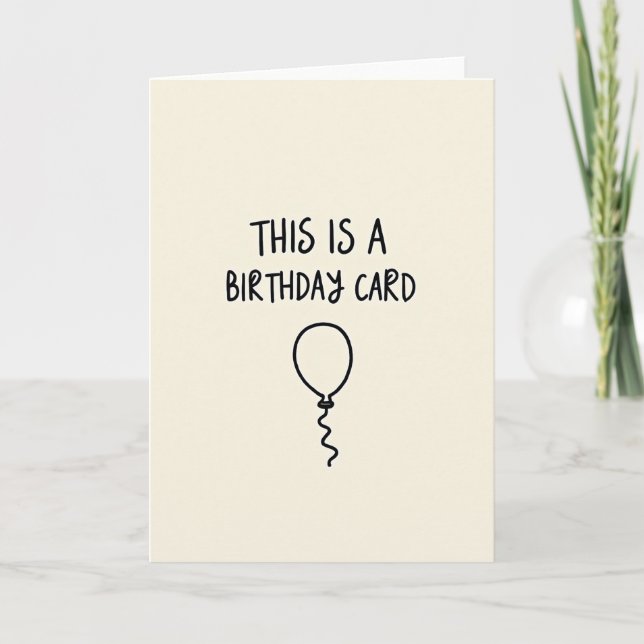 Gentle Balloon Outline Birthday Card (Front)