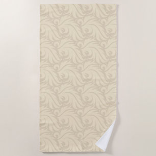 Gentle beige floral pattern beach towel