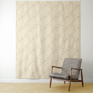 Gentle beige floral pattern tapestry