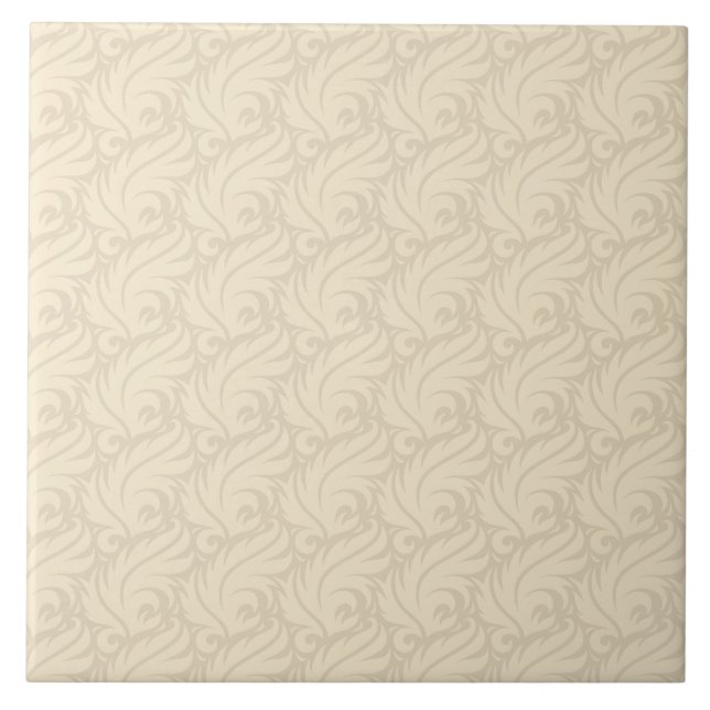 Gentle beige floral pattern tile (Front)
