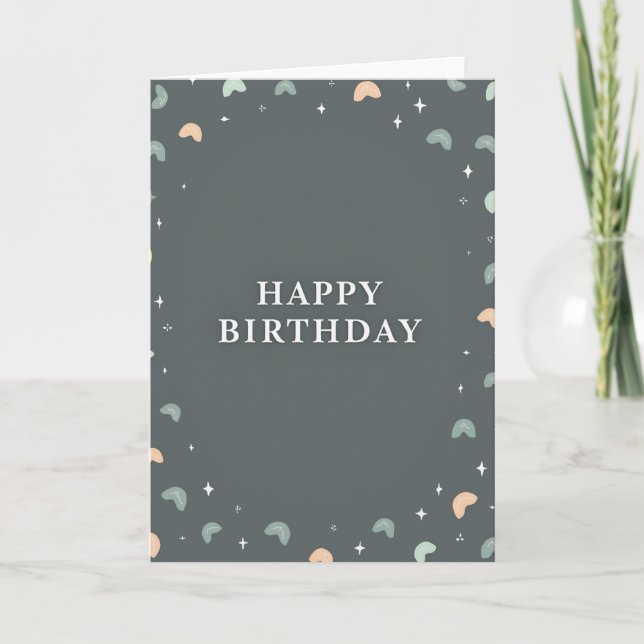 Gentle Birthday Serene Grey Card (Front)
