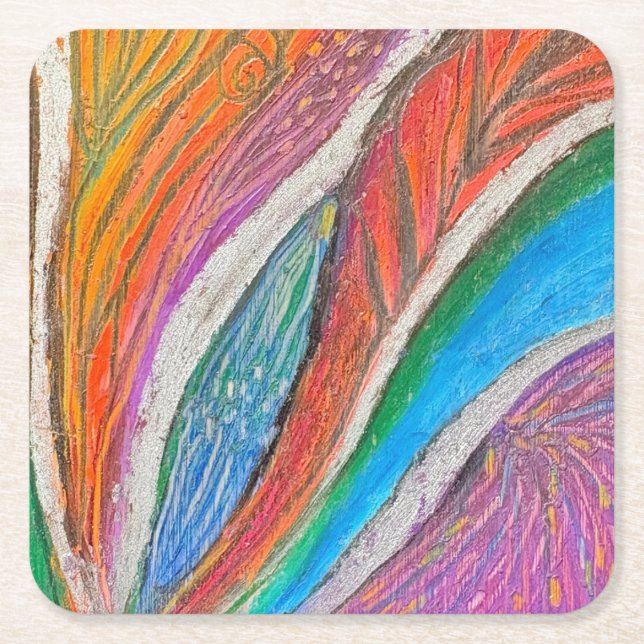 Gentle Bloom Coaster – Textured Floral Pattern (Front)